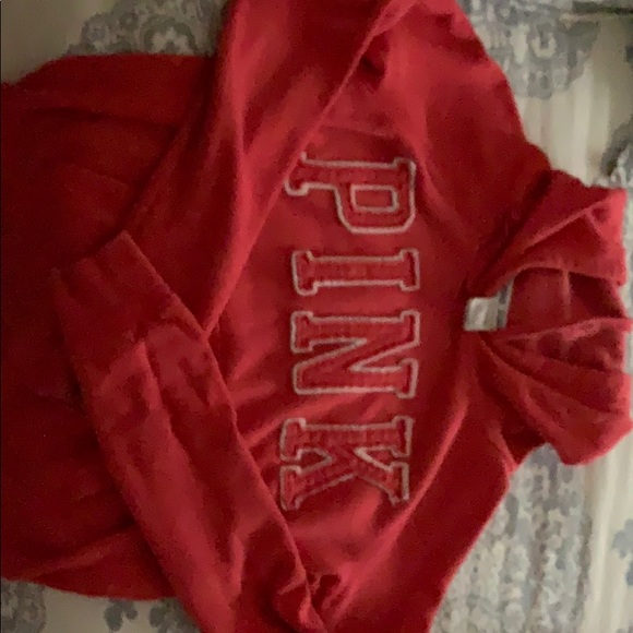 PINK Victoria's Secret Tops - Victoria Secret PINK heathered red hoodie